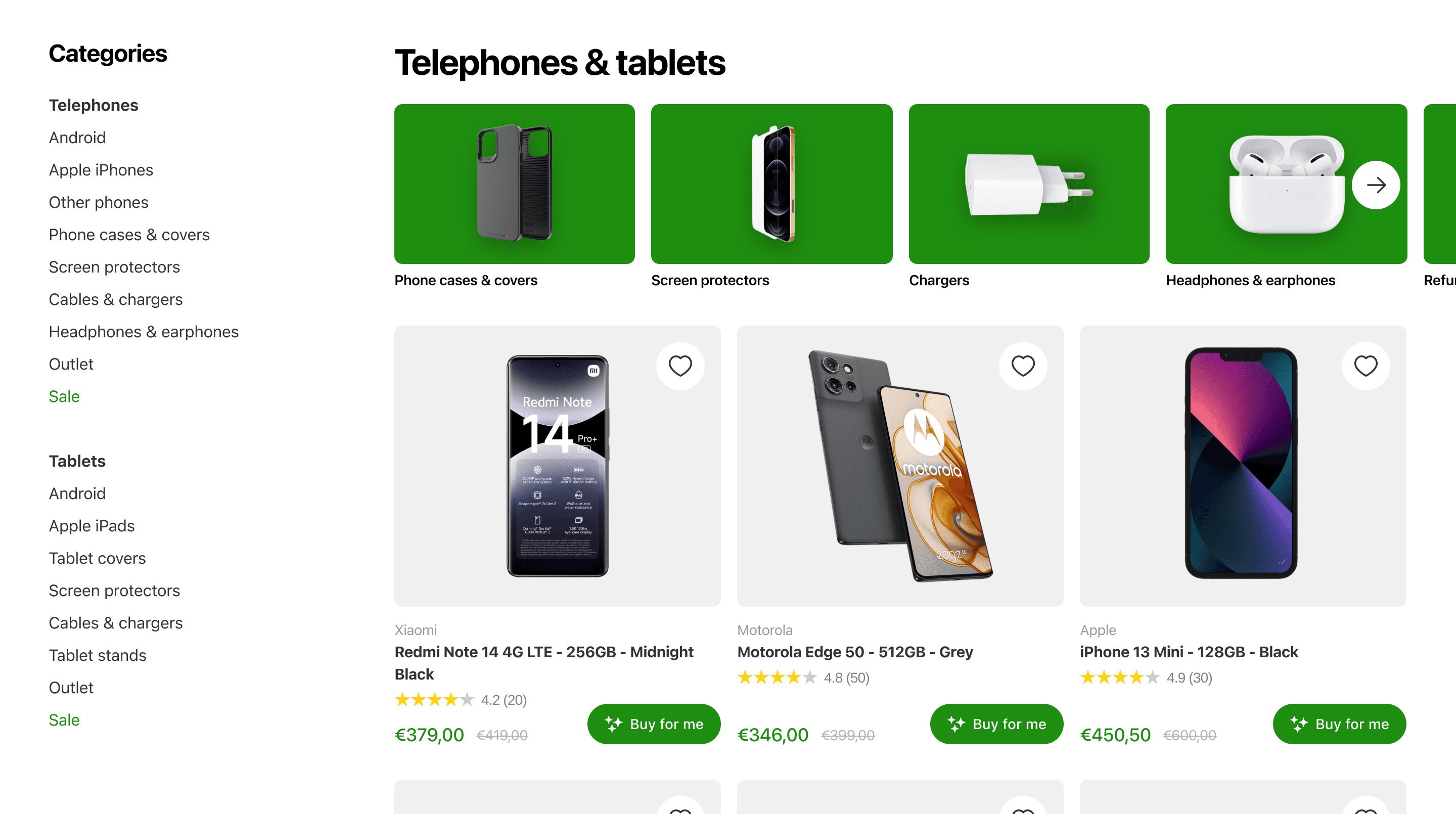 E-commerce screenshot